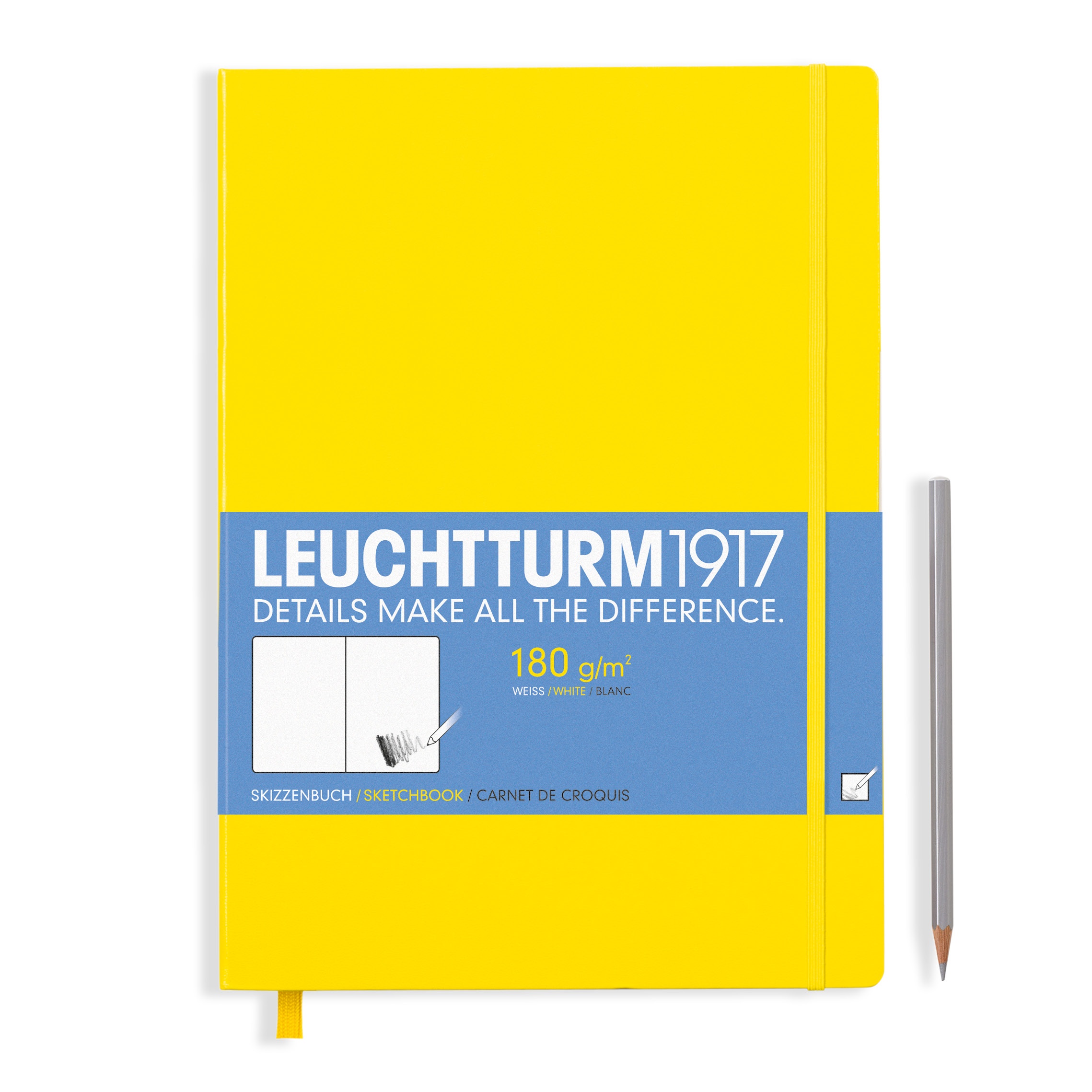 Скетчбук Leuchtturm A4+ (для рисунков), желтый