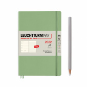 Еженедельник 2022 B6+ Leuchtturm с записной книжкой в гибкой обложке, пастельный зелёный