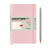 Еженедельник 2021 Leuchtturm А5 с записной книжкой в мягкой обложке, пудровый