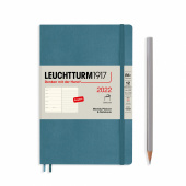 Еженедельник 2022 B6+ Leuchtturm с записной книжкой в гибкой обложке, синий камень
