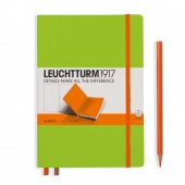 Записная книжка Leuchtturm Bicolore А5 (нелинованная), лайм-оранжевая