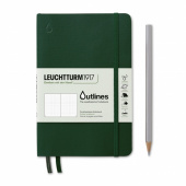 Записная книжка блокнот Leuchtturm Outlines B6+ в точку,  тёмно-зелёный