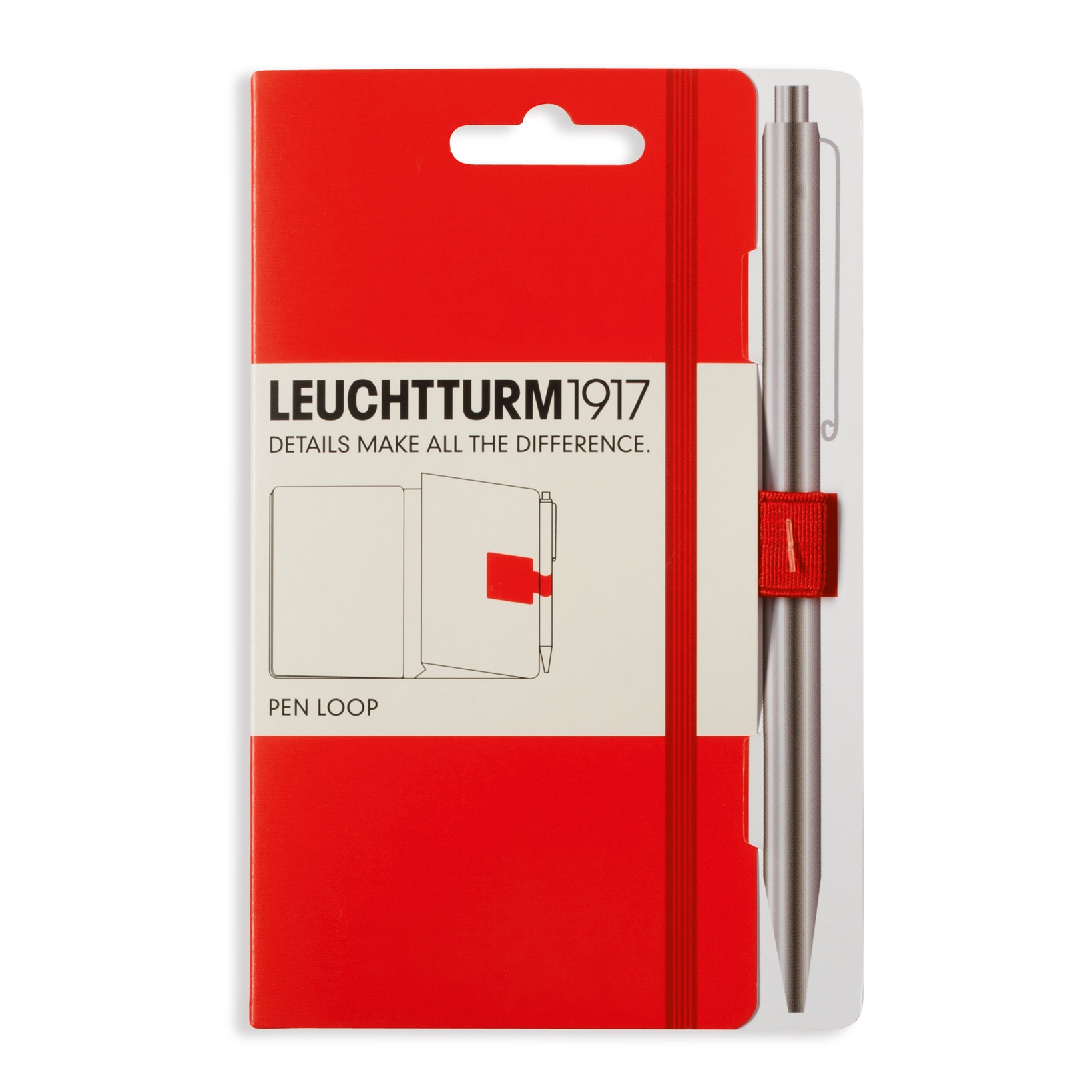Петля-держатель в блокнот для ручки Leuchtturm, красная