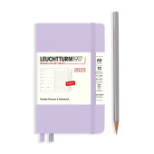 Еженедельник 2023 Leuchtturm А6 с записной книжкой + доп. буклет, сирень