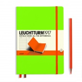 Записная книжка блокнот Leuchtturm Bicolore А5 (в линейку), лайм-оранжевая