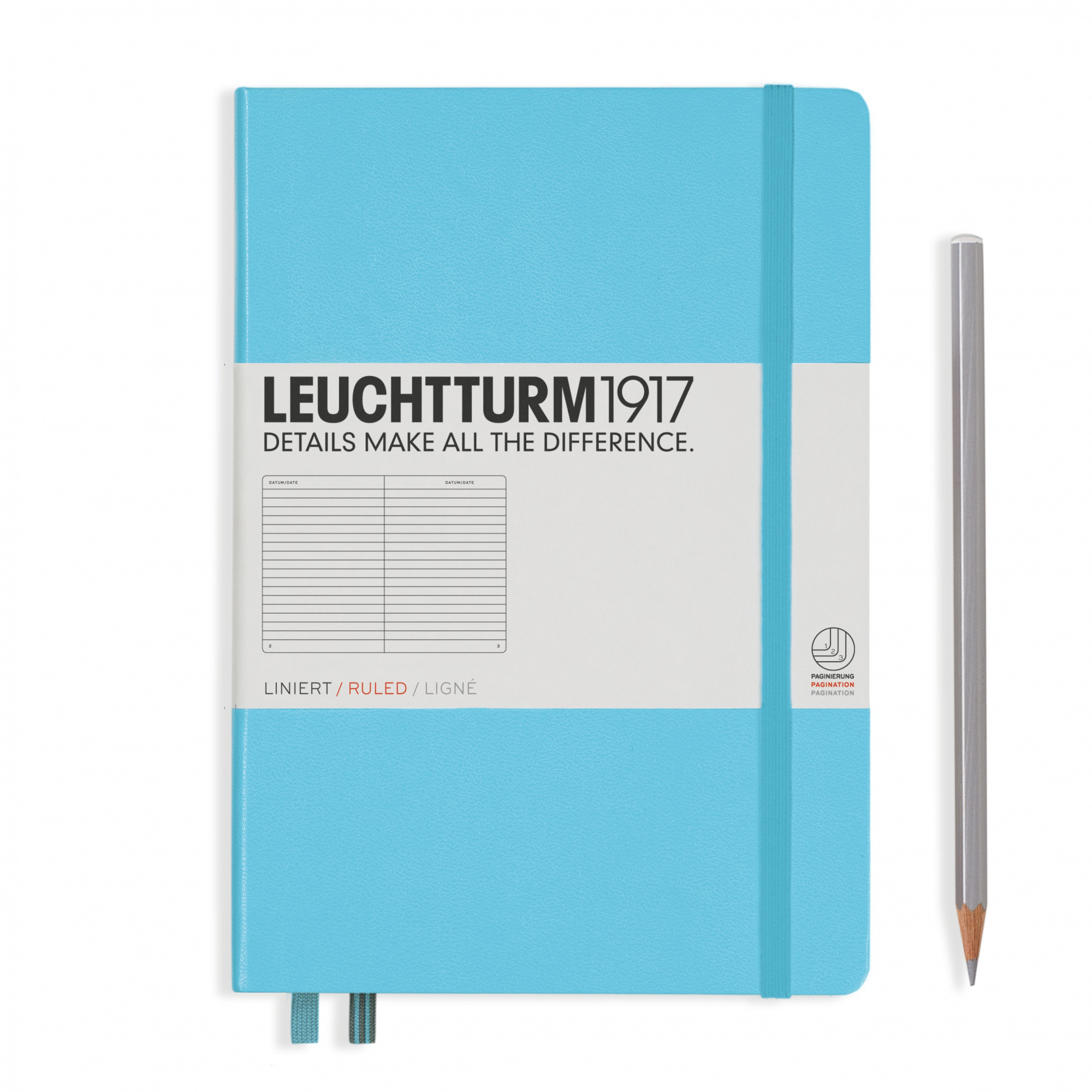 Записная книжка блокнот Leuchtturm Medium A5 (в линейку), голубая