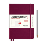 Еженедельник 2023 Leuchtturm А5 с записной книжкой + доп. буклет, винный