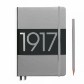 Записная книжка блокнот Leuchtturm A5 (145 x 210 мм) в точку, юбилейное издание 1917, серебряная