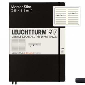 Нотная тетрадь Leuchtturm в твёрдой обложке Master Slim (A4+)