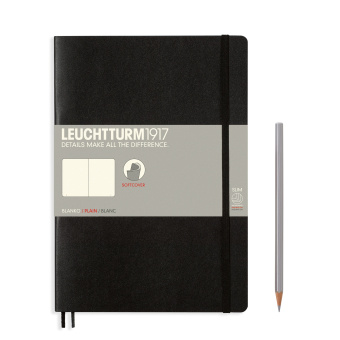 Записная книжка блокнот в мягкой обложке Leuchtturm B5 (178 х 254 мм) нелинованная, черная