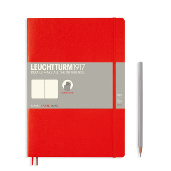 Записная книжка блокнот в мягкой обложке Leuchtturm B5 (178 х 254 мм) нелинованная, красная