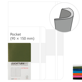 Записная книжка тетрадь Leuchtturm Jottbook А6 (в клетку), черная