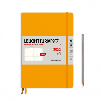 Еженедельник 2022 А5 Leuchtturm в гибкой обложке, тёплый жёлтый