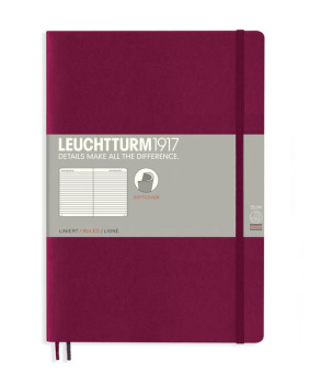 Записная книжка блокнот в мягкой обложке Leuchtturm B5 (178 х 254 мм) в линейку, винный