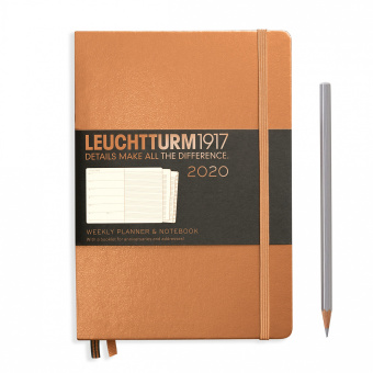 Еженедельник Leuchtturm 2020 А5 с записной книжкой с доп. буклетом, медь