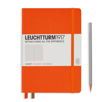 Записная книжка блокнот Leuchtturm A5 (145 x 210 мм) в клетку, оранжевая