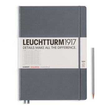 Записная книжка Leuchtturm Master Slim A4+ (в клетку), антрацит