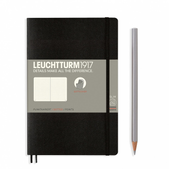 Записная книжка блокнот в мягкой обложке Leuchtturm B6+ в точку, черный