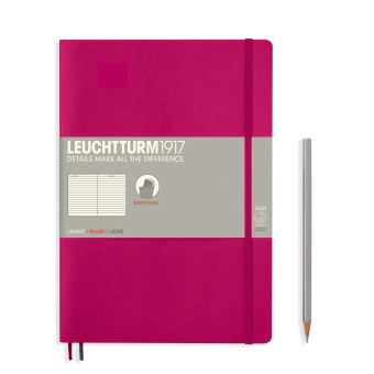 Записная книжка блокнот в мягкой обложке Leuchtturm В5 (в линейку), ягодная