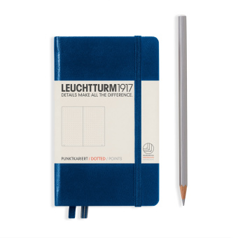 Записная книжка блокнот Leuchtturm A6 (в точку), темно-синяя