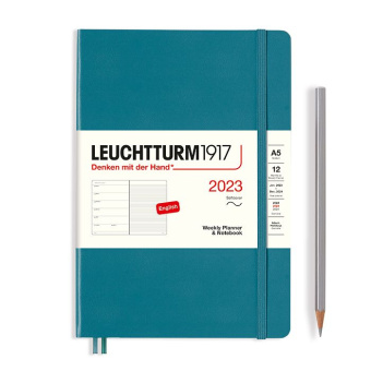 Еженедельник 2023 Leuchtturm А5 в гибкой обложке с записной книжкой, волна