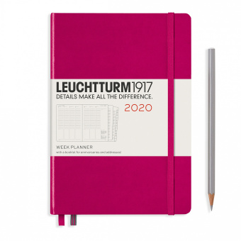 Еженедельник-планнер Leuchtturm 2020 А5 с доп. буклетом, ягодный