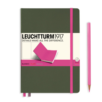 Записная книжка Leuchtturm Bicolore А5 (нелинованная), хаки-розовая