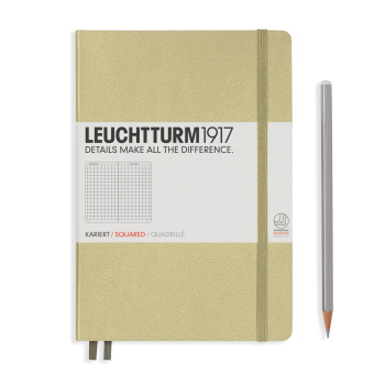 Записная книжка блокнот Leuchtturm A5 (145 x 210 мм) в клетку, песочная