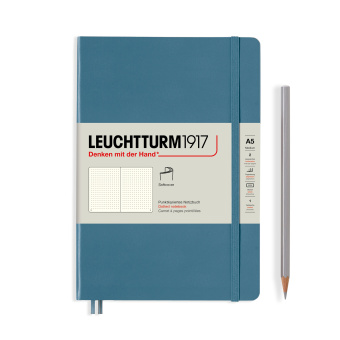Записная книжка блокнот в мягкой обложке Leuchtturm A5 (145 x 210 мм) в точку, синий камень