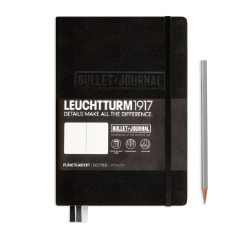 Записная книжка блокнот Bullet Journal Leuchtturm A5 (в точку), черная