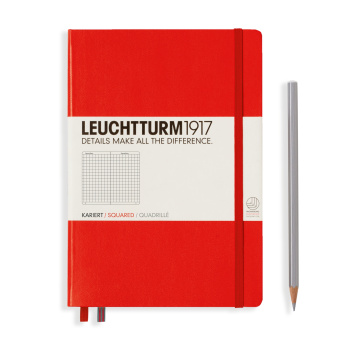 Записная книжка блокнот Leuchtturm A5 (145 x 210 мм) в клетку, красная