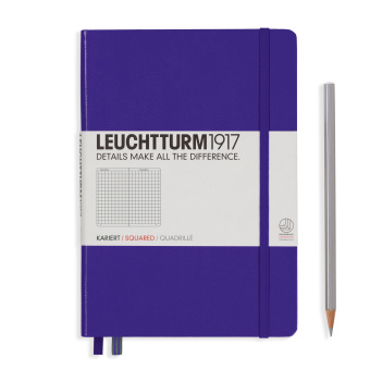 Записная книжка блокнот Leuchtturm A5 (145 x 210 мм) в клетку, сиреневая