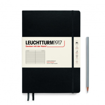 Записная книжка блокнот Leuchtturm В5 в линейку, чёрный