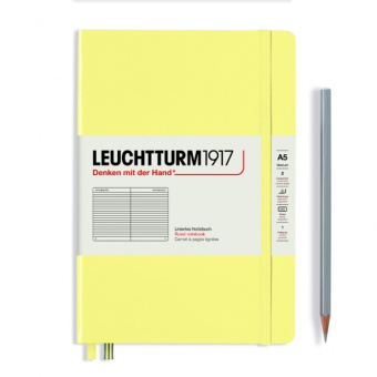 Записная книжка блокнот Leuchtturm A5 (145 x 210 мм) Smooth Colours в линию, ваниль