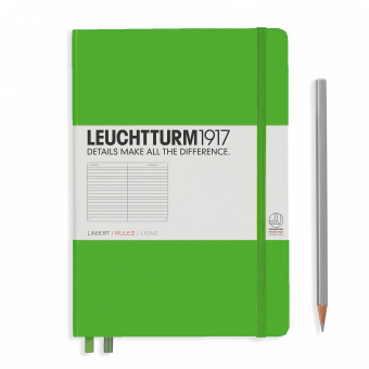 Записная книжка блокнот Leuchtturm A5 (145 x 210 мм) в линию, свежий зелёный