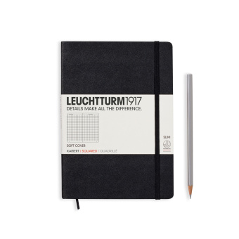 Записная книжка блокнот в мягкой обложке Leuchtturm A5 (в клетку), черная