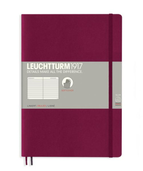 Записная книжка блокнот в мягкой обложке Leuchtturm В5 (в линейку), винный