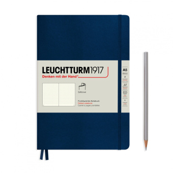 Записная книжка блокнот Leuchtturm в мягкой обложке A5 в точку, тёмно-синий