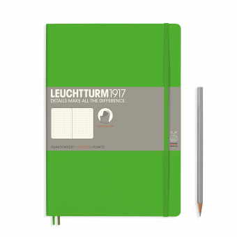 Записная книжка блокнот в мягкой обложке Leuchtturm B5 (178 х 254 мм) в точку, свежий зеленый