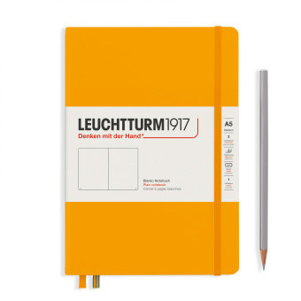 Записная книжка блокнот Leuchtturm A5 (145 x 210 мм) нелинованная, тёплый жёлтый