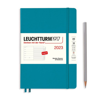 Еженедельник 2023 Leuchtturm А5 с записной книжкой + доп. буклет, волна