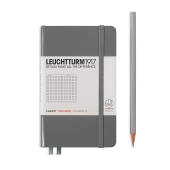 Записная книжка Leuchtturm A6 (в клетку), антрацит