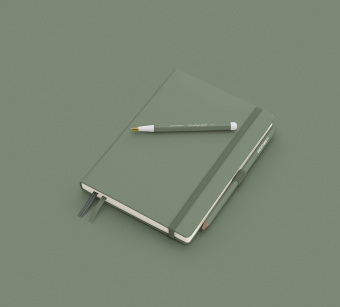 Записная книжка блокнот Leuchtturm A5 (145 x 210 мм) Smooth Colours в точку, олива