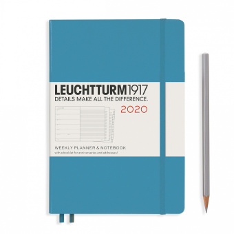 Еженедельник Leuchtturm 2020 А5 с запис. книжкой с доп. буклетом, нордический синий