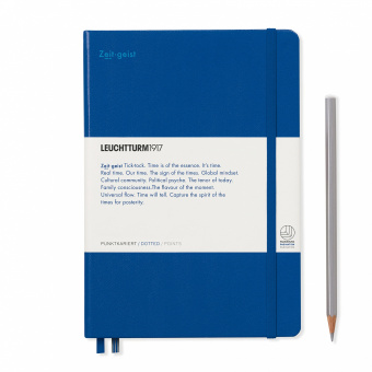 Записная книжка Leuchtturm A5(145 x 210 мм) в точку, синий, с цитатой