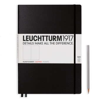 Записная книжка Leuchtturm Master Slim A4+ (в точку), черная