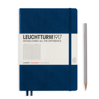 Записная книжка блокнот Leuchtturm A5 (в клетку), темно-синяя