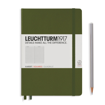 Записная книжка блокнот Leuchtturm A5 (145 x 210 мм) в клетку, хаки