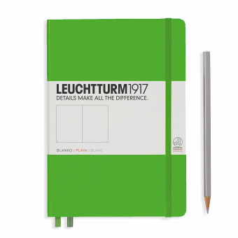 Записная книжка блокнот Leuchtturm A5 (145 x 210 мм) нелинованная, свежий зеленый