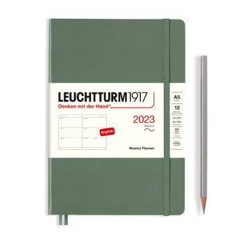 Еженедельник 2023 Leuchtturm А5 в гибкой обложке, олива